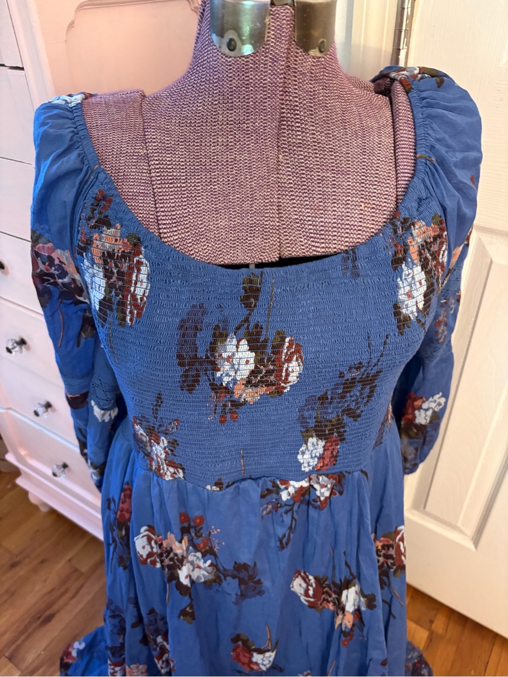 Free People Morning Glory Smocked Maxi Dress L - Picture 6 of 13